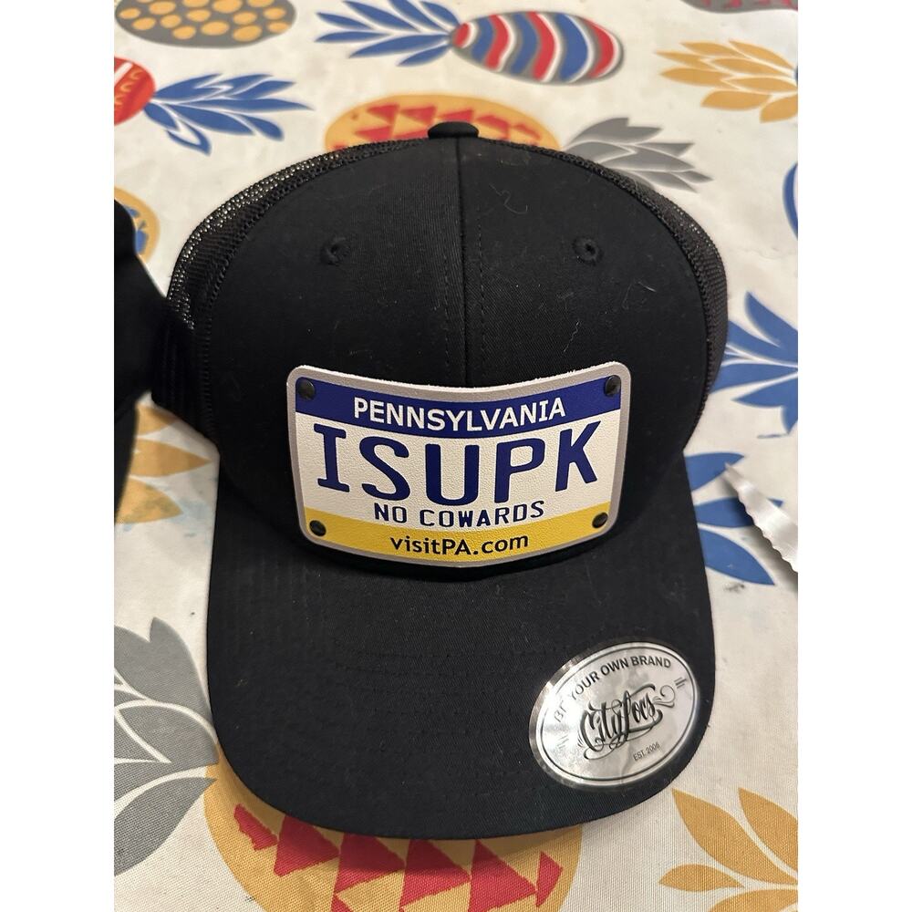 PA Turnpike Trucker Hat Cap- Adjustable Black Pennsylvania Isupk No Cowards